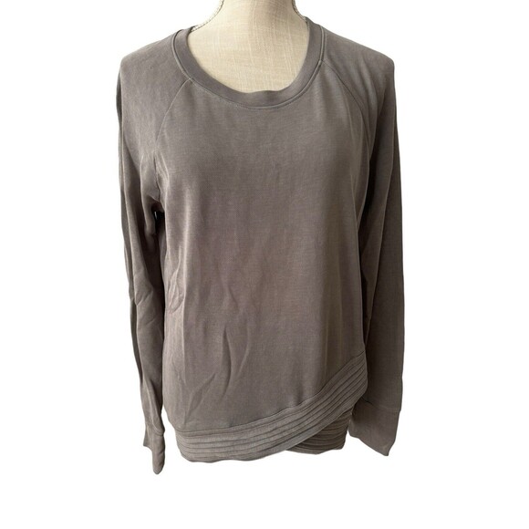 Athleta Serenity Pullover Women's Small Gray‎ Criss Cross Sweatshirt Top - Picture 1 of 6